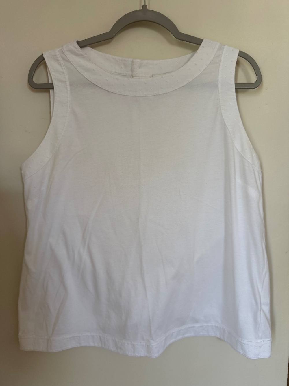 Vineyard Vines White Pima Cotton Sleeveless Shell Top Swiss Dot Size M